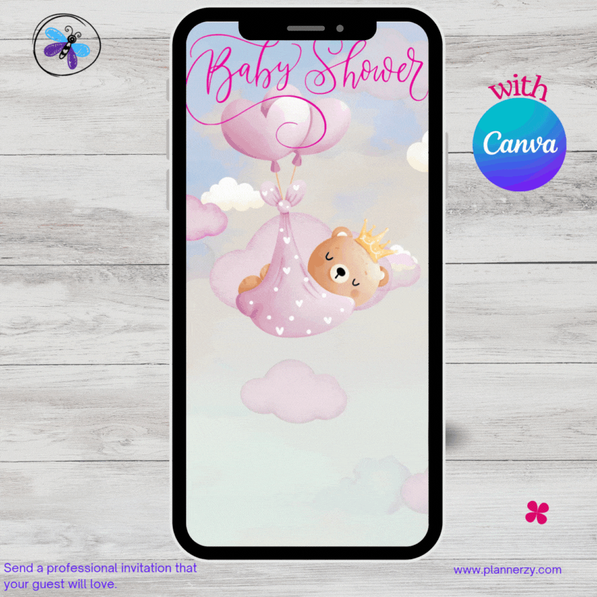Pink Baby Shower Digital Invitation