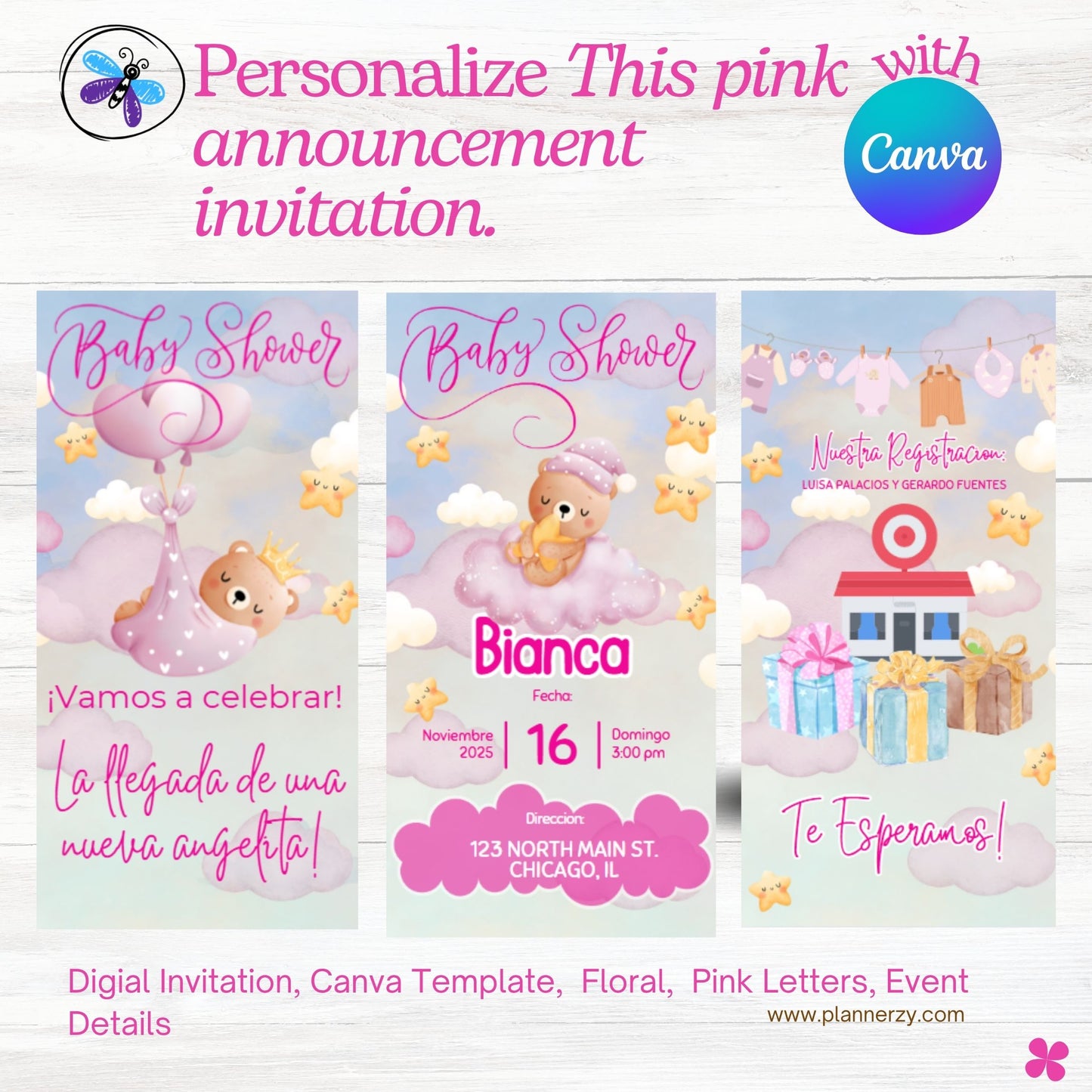 Pink Baby Shower Digital Invitation
